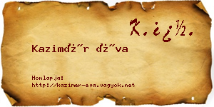 Kazimér Éva névjegykártya